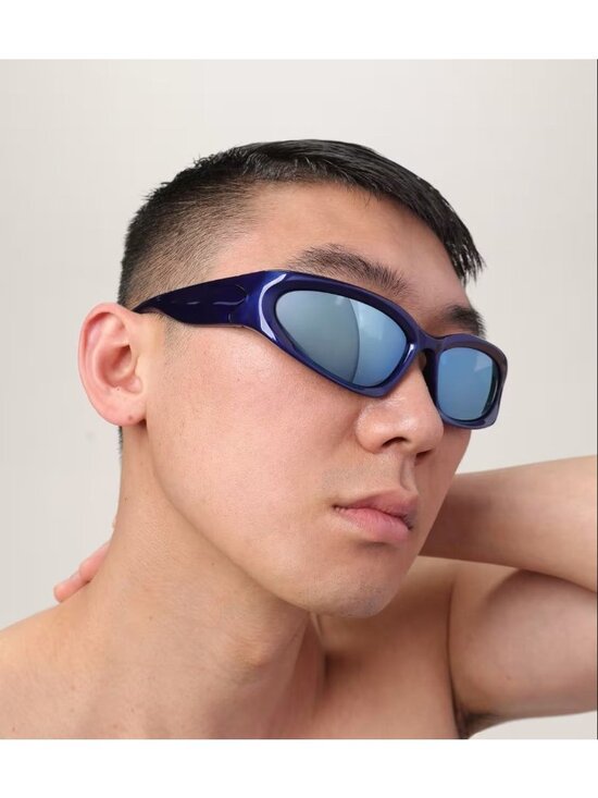 NEW BALENCIAGA SUNGLASSES BB0157S 009 BLUE UNISEX EYEWEAR BALENCIAGA main image 5